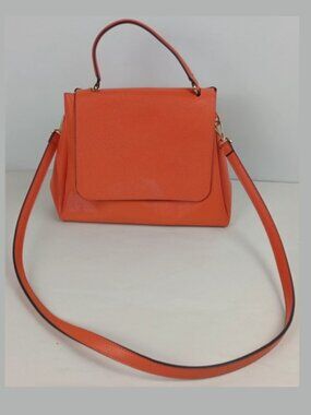 Estee Lauder Amba Locke Faux Leather Orange Handbag‎ Purse Crossbody Strap